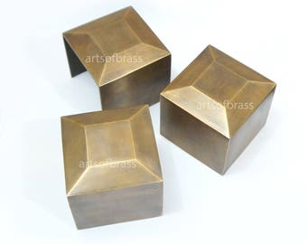 Set 3 pcs Finials RETRO Vintage Western Stairwell Post Ends Solid Brass Cap Staircase Finial cover caps