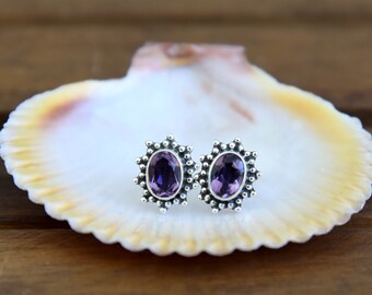 Amethyst Stud Earrings