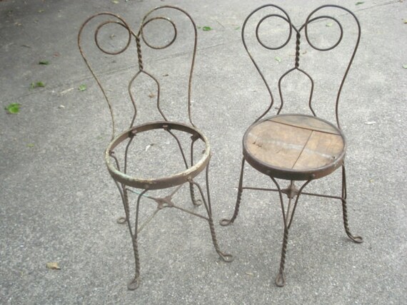 Items Similar To Antique Ice Cream Parlor Chairs Twisted Iron Pair Items similar to Antique Ice Cream Parlor Chairs Twisted Iron Pair on Etsy - Items Similar To Antique Ice Cream Parlor Chairs Twisted Iron Pair