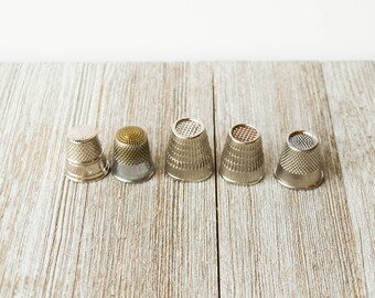Vintage Thimbles set of 5 | Sewing Supplies | Thimble | Craft | Sewing Notions |