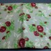 Vintage Fabric Gray with Red Roses Polished Cotton 2.5 yards