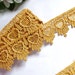 Metallic Venise Lace, 1+3/8 inch gold color trim selling by the yard