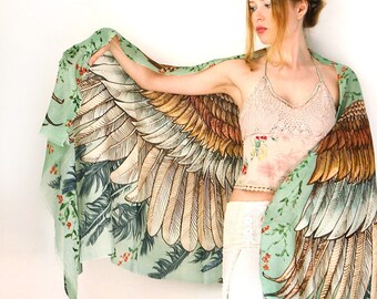 Festival Clothing, Boho Clothing, Gift For Her, Bohemian Scarf, Feather Wing Scarf, Women Shawl, Sarong Women Scarf, Festival Wrap