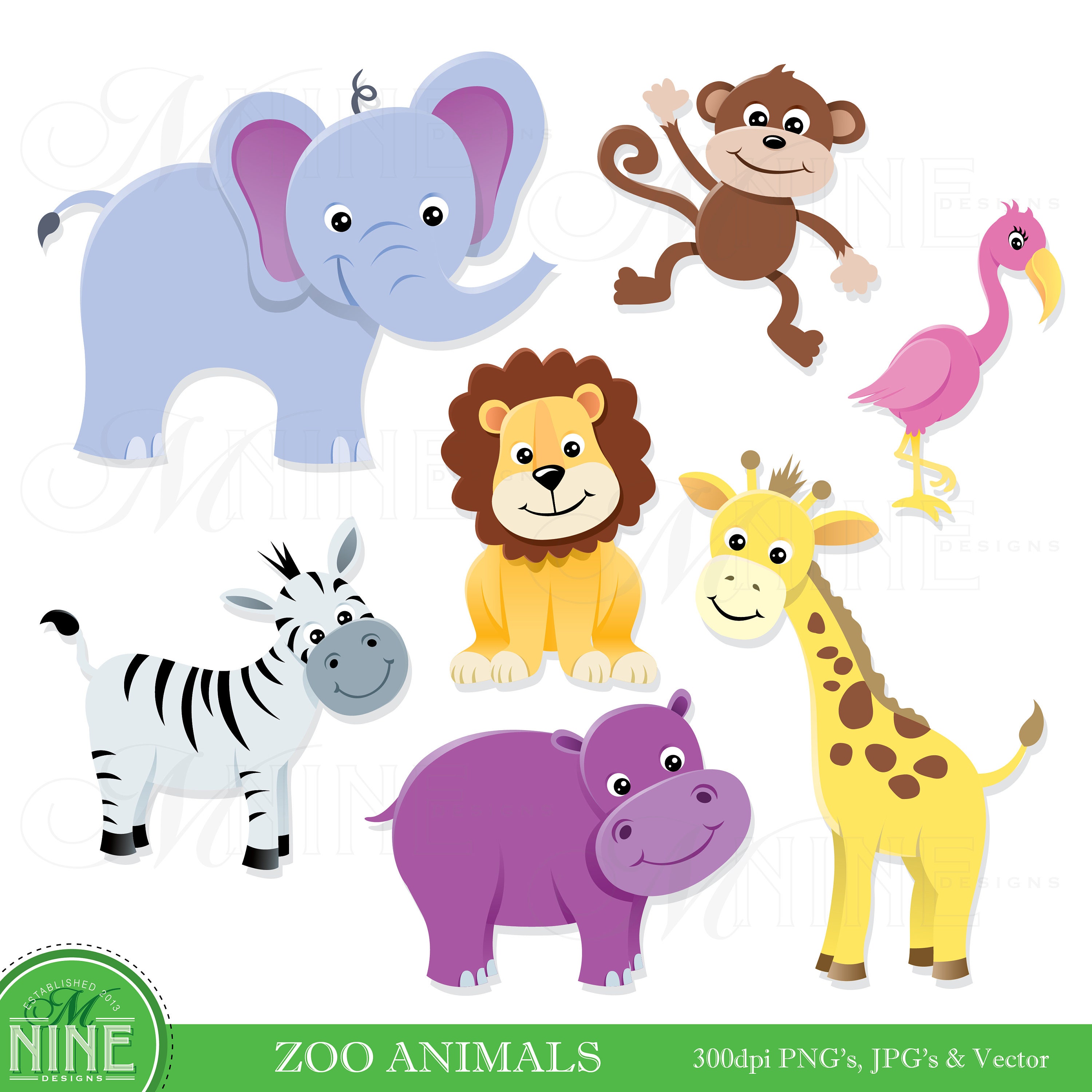 animal clip art zoo animals clipart digital clip art