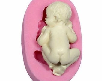Moule silicone bébé endormi pour fimo