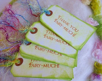 Thank You Gift Tag Small Fairytale Gift Tags, Bag Tag or Box Label, Thank You Fairy Much Birthday Wedding Party Thank You