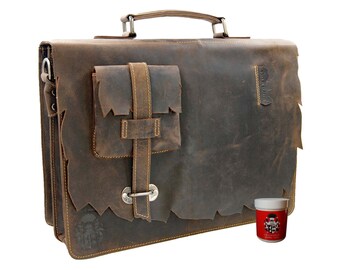 Briefcase SHATTERHAND made of brown Western-leather