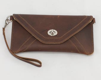 Leather Envelope Clutch