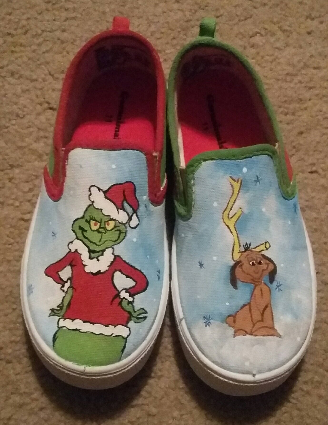 The Grinch painted shoes