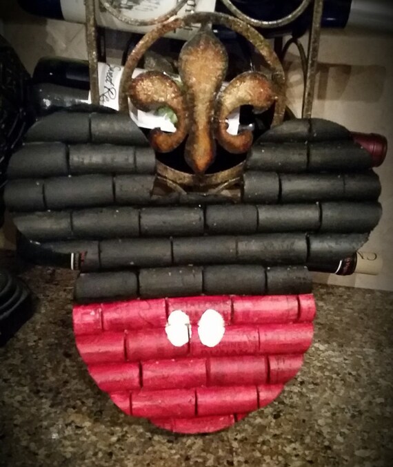 Mickey Mouse Ears Wine Cork Board Disney Painted Mouse