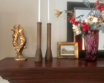 Wooden Spool Candlestick Holders