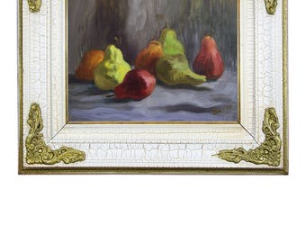 Original Oil Painting Framed Oil Art Still Life Painting Pear Painting Original Painting Oil on Canvas Impressionist Art Original Art
