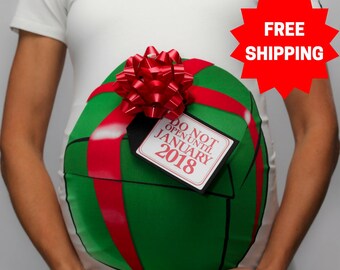Christmas Gift Box Maternity T-Shirt / Funny Christmas Shirt / Holiday Maternity Shirt / Christmas Gift / Baby Shower Gift