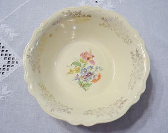 Vintage Homer Laughlin Virginia Rose Serving Bowl Pink Floral Shabby Cottage Kitchen PanchosPorch