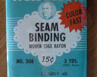 Wrights Light Grey Woven Edge Seam Binding