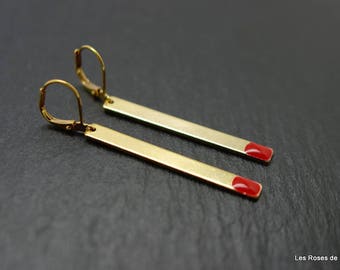 Matches earrings, enamel jewelry earrings