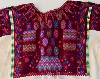 Vintage Guatemalan Huipil Hand Embroidered Shirt