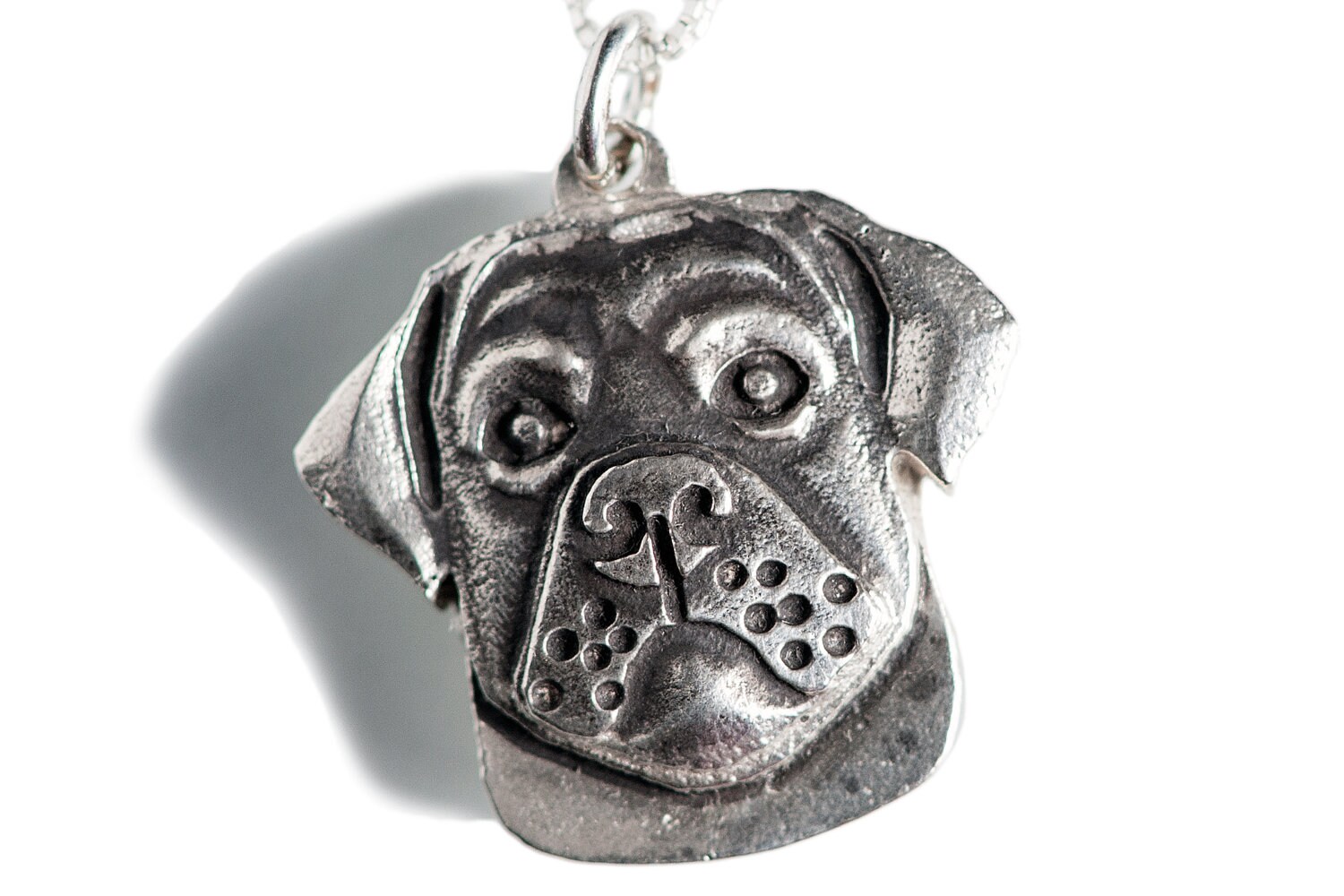 Rottweiler Necklace Jewelry Sterling Silver Dog Pendant