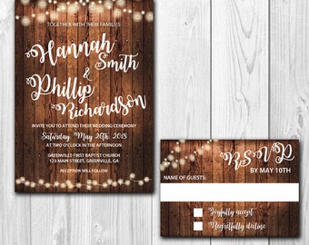 Wedding Invitations with Matching RSVP Cards