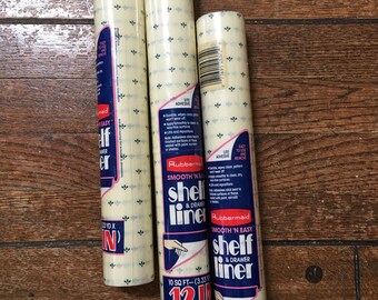 3 New Old Stock Vintage Rubbermaid Shelf and Drawer Liner Rubbermaid Shelby Print Shelf Liner MCM shelf liner Retro Kitchen Shelf Liner