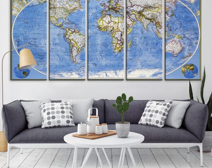 large wall art world map canvas print old world map travel canvas print modern