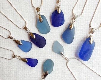 Blue sea glass Necklace, sea glass Jewelry, beach glass jewelry, Blue sea glass, blue sea glass jewelry