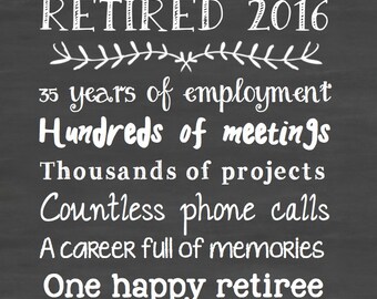 Retirement print | Etsy