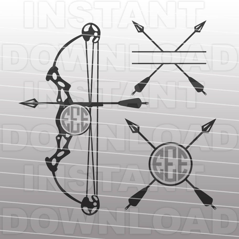 Download Deer Hunting MonogramBow HuntingCompound Bow SVG File