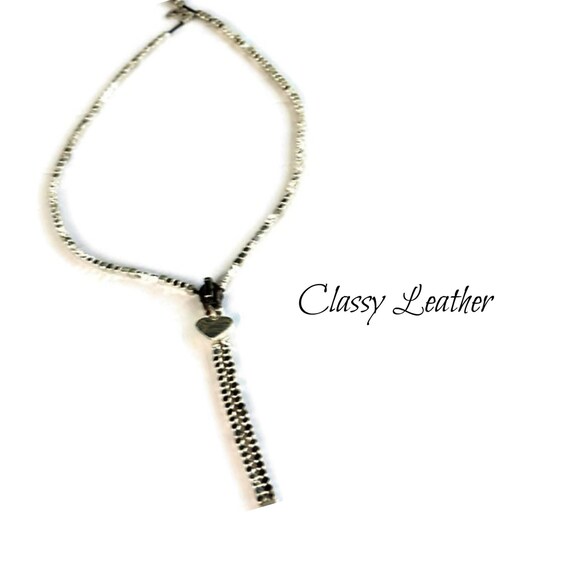 Zipper necklace, zipper jewelry ,beaded zipper necklace,beaded necklace,long necklace, designer jewelry,designer necklace,zipper chocker
