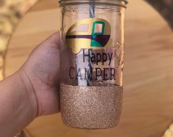 Happy camper mason jar tumbler!!!
