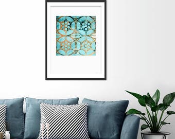 Geometric Print. Geometric Picture. Geometric Art. Geometric Painting. Moroccan Art. Moroccan Tiles. Green Lili