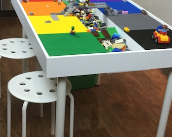 Tall large Building bricks table, kids building blocks table , kids large Lego® Table, activity table, train table, Lego table with storage