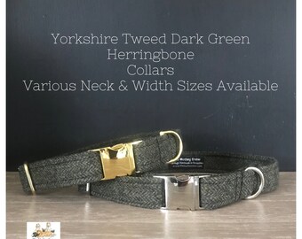 Green Yorkshire Tweed Dog Collar