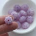 Vintage Amethyst Lavender White Marbled Lucite Fluted Spacer Beads 13mm (16)