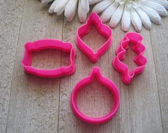 Mini Christmas Ornament Cookie Cutter Set - 2 Inch Mini Cookie Cutters - Mini Cookie Cutters - Cookie Cutters - Fondant Cutters - Cutters