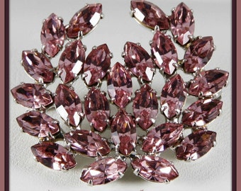 Vintage Rhinestone Brooch,Vintage Pink Rhinestone Brooch,Vintage Rhinestone Pin,Vintage Pink Rhinestone Pin,Vintage B. David Brooch,B. David
