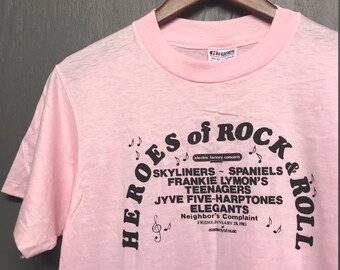 S/M nos vintage 80s 1983 Electric Factory Philadelphia heroes of rock and roll concert t shirt
