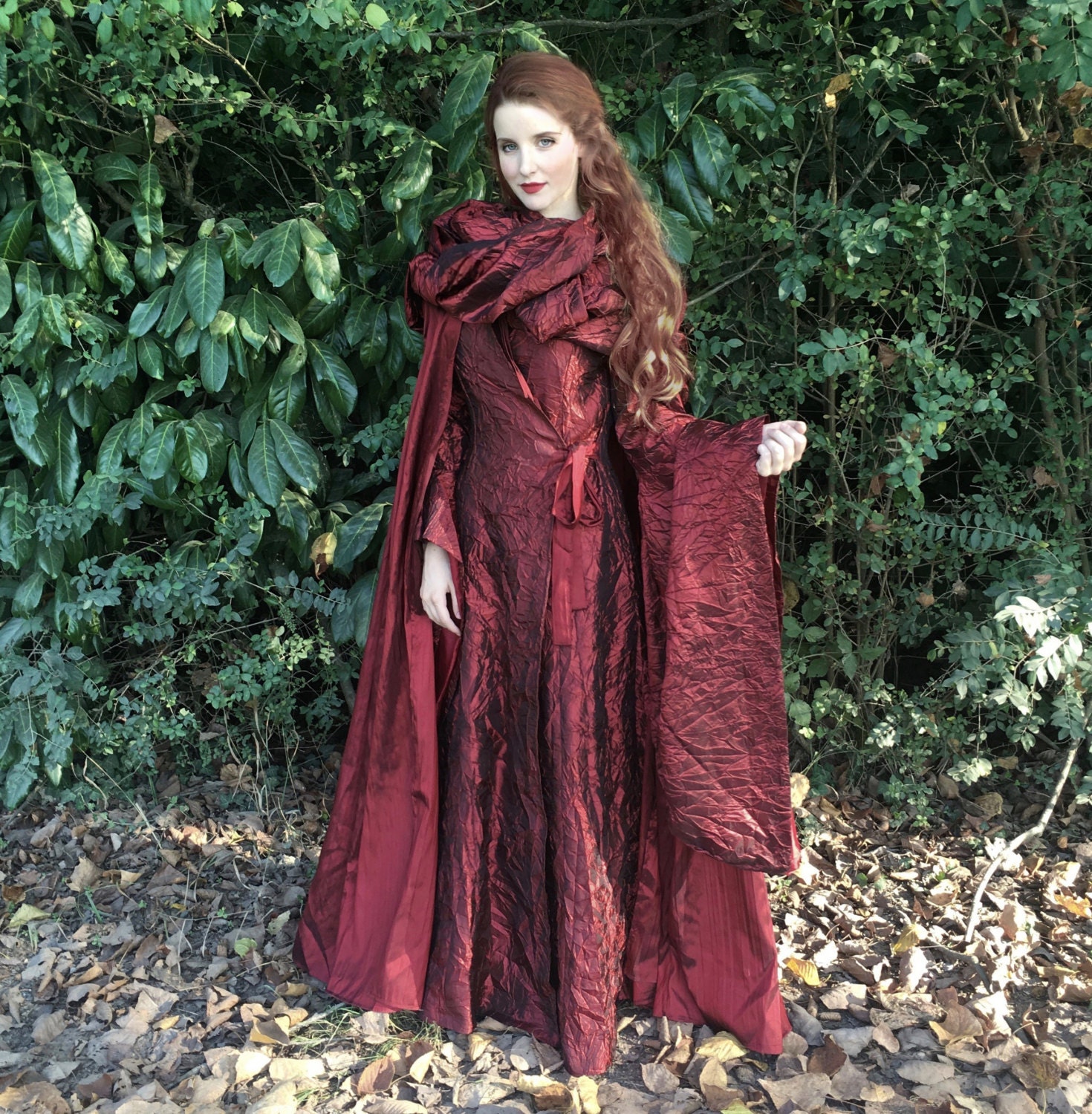 Melisandre Costume Red Cloak Cosplay Sorceress Medieval 