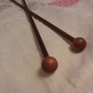 14 in. Wooden Knitting Needles, Antique Sewing Supplies