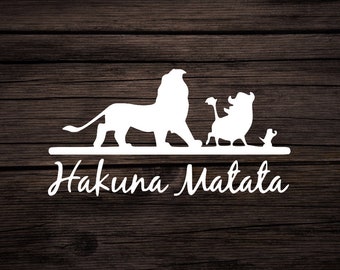 Hakuna Matata Decal. Disney's The Lion King Hakuna Matata (No Worries) Decal, Lion King Decal, Disney Car Decal, Lion King Sticker