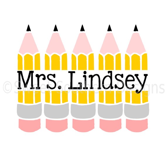 Download Monogram Pencils split teachers school SVG DXF instant download design for cricut or silhouette ...