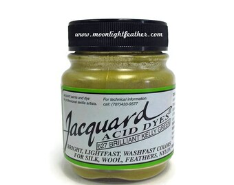 Feather, silk, wool, cashmere and Yarn Dyes - KELLY GREEN Jacquard Acid Dyes - 1/2 Oz : 3733