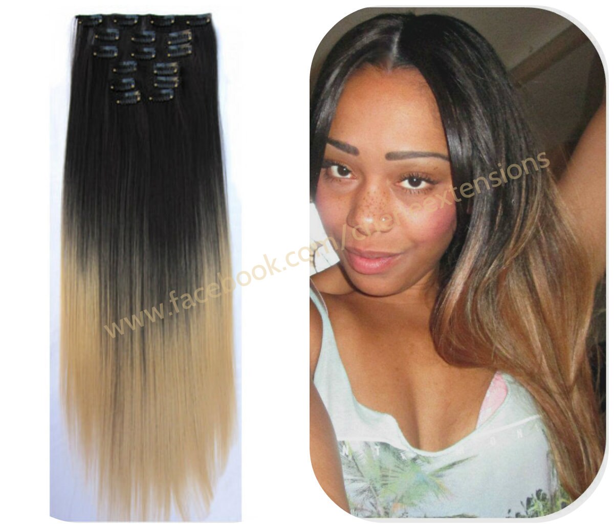 Balayage Dip Dye 8A Remy Synthetic Heat Resistant Ombre Hair