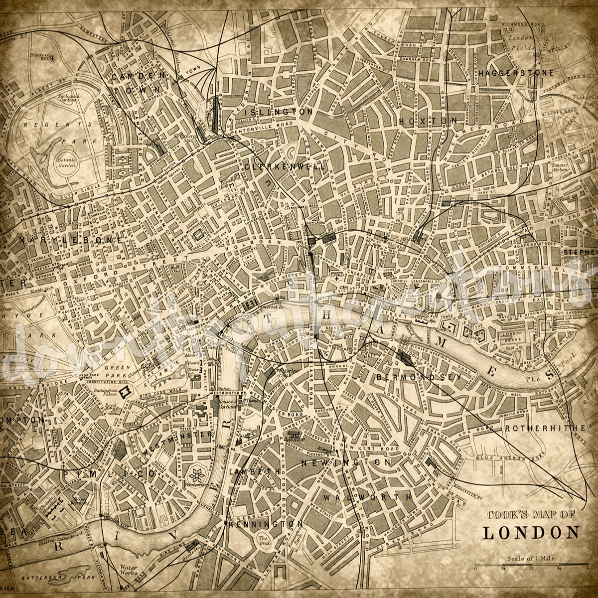London Maps Digital Paper Instant Download, Vintage ...
