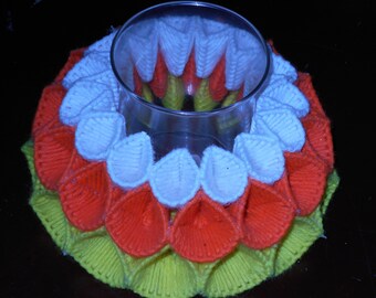 Candy Corn Candy Dish or Candle Holder 1 Finished Plastic Canvas