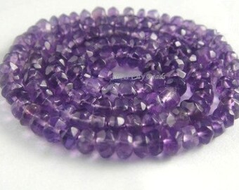 1 Strand- 4mm Amethyst Faceted Rondelles