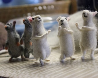 Needle felted mouse,felted mouse, Miniature soft sculpture