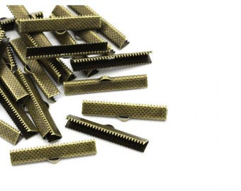50 Bronze 25 mm Ribbon tie ends