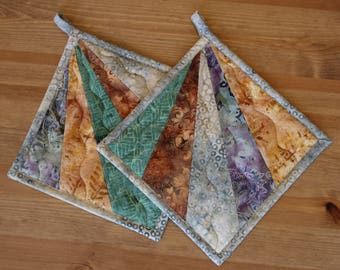 Batik Quilted Potholders, All Proceeds DONATED TO CHARITY!