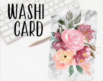 Marble Floral Plastic Washi Card Holders